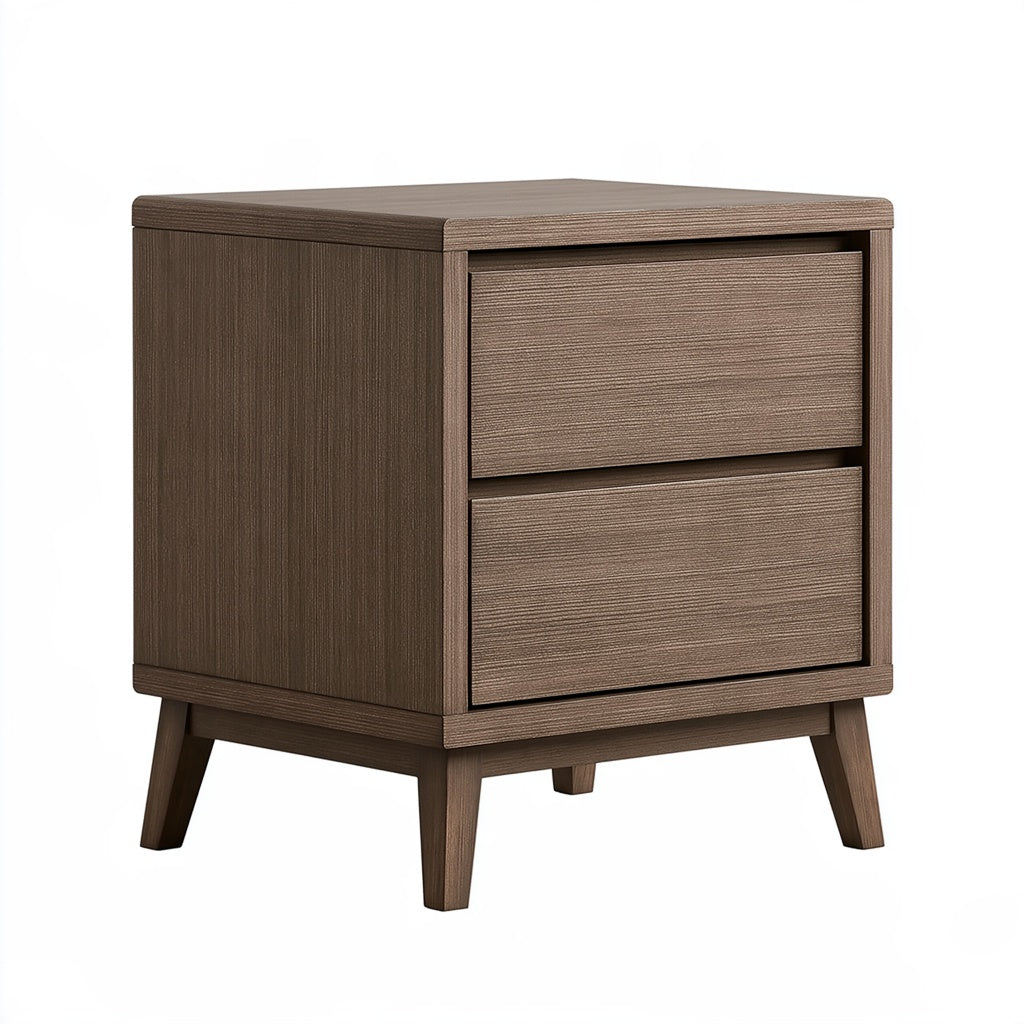 Nachttisch 50 x 40 x 60 cm Holzwerkstoff Braun mit 2 Schubladen im skandinavischen Stil