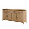 Sideboard 160 x 45 x 90 cm in Eichenoptik aus Holz mit 4 Türen und 4 Schubladen