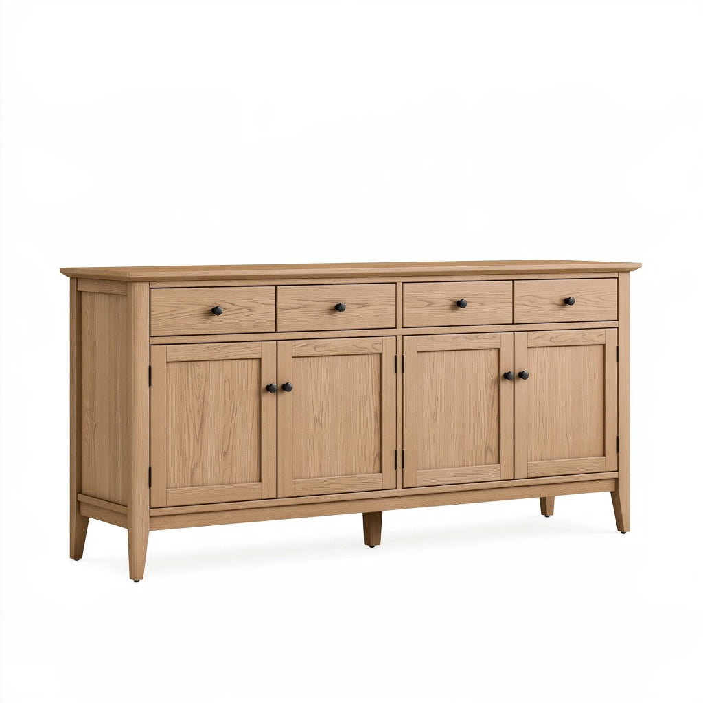Sideboard 180 x 45 x 90 cm Holz Natur - Stauraummöbel im Landhausstil
