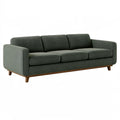 3-Sitzer-Sofa 210 cm dunkelgrüner Stoff mit Holzfüßen modernes Wohnzimmermöbel